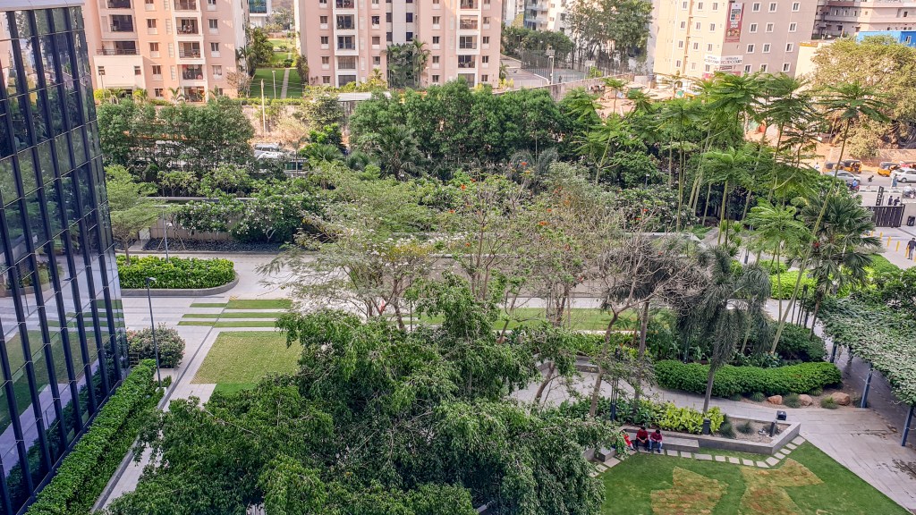 A typical office campus in Hyderabad, India